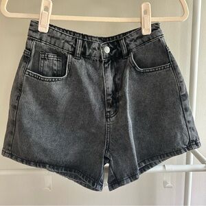 Nasty Gal black denim high waisted shorts